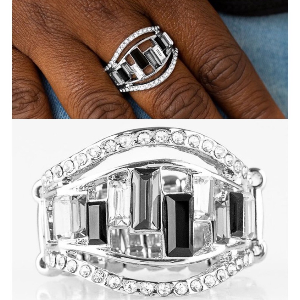 Black Rhinestone Ring